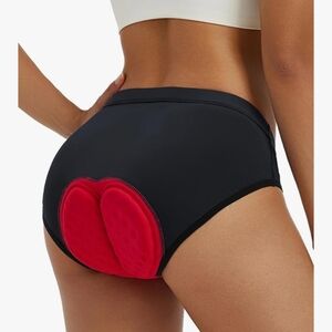 Baleaf Women's Black and Red Padded Cycling Panties
